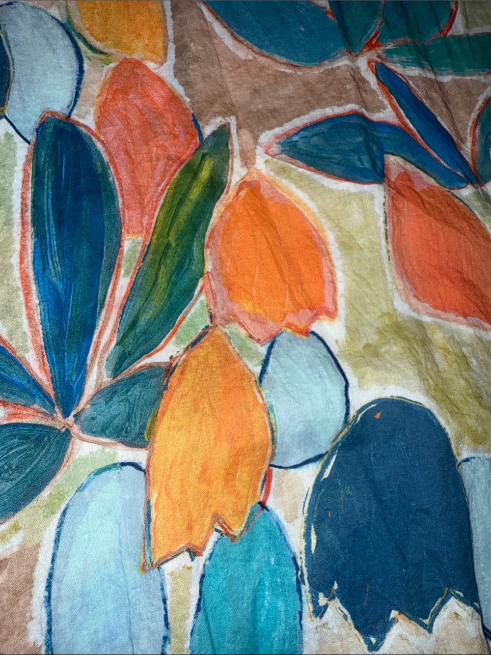 Flowy Abstract Leaf Tunic Multicolor - Picture 5 of 6